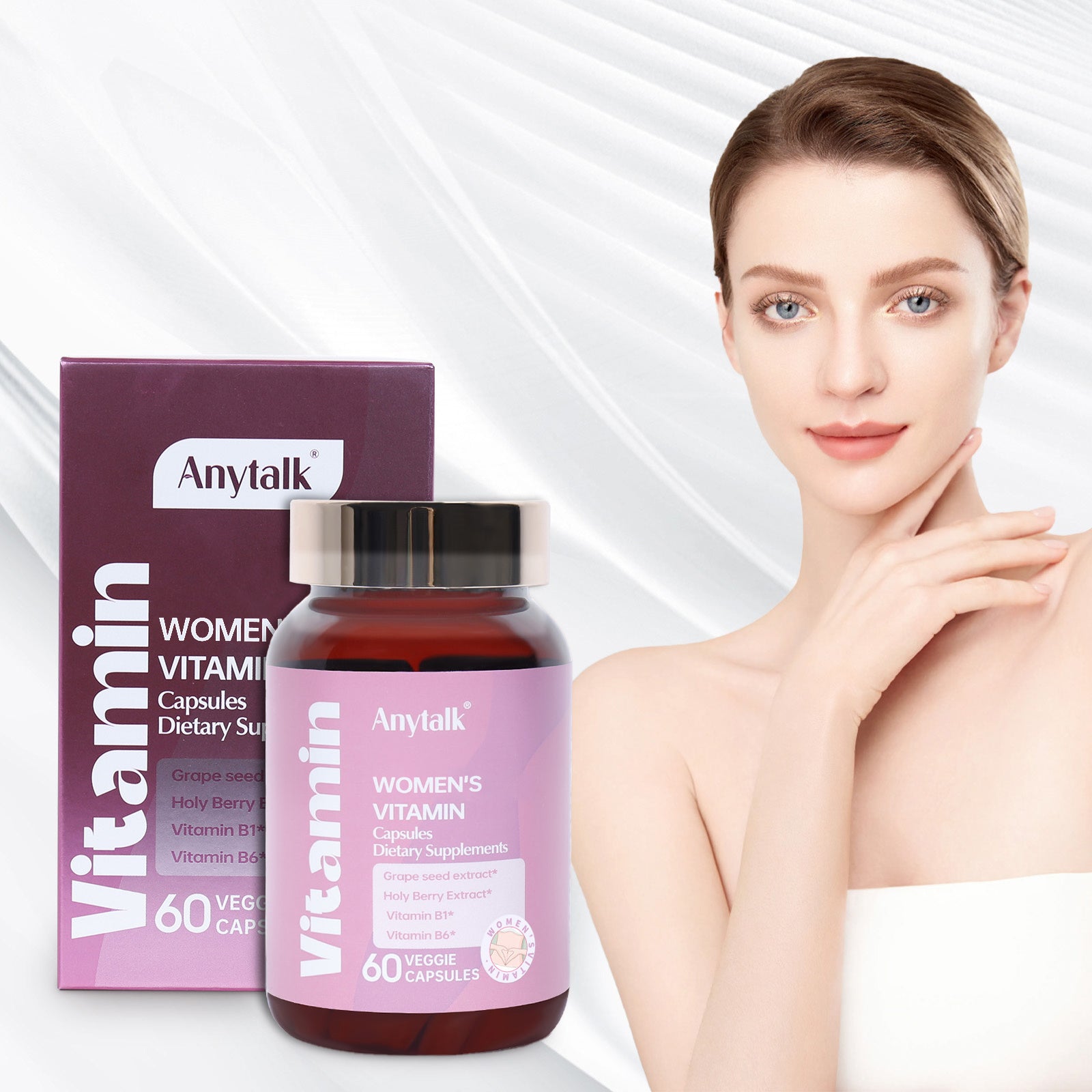 Women’s Skincare Vitamin Capsules deliver essential vitamins to nourish and revitalize the skin.
